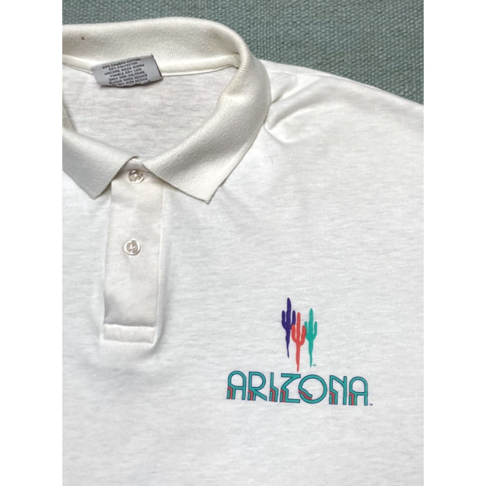 Vintage VINTAGE AriZona Polo Shirt Henley 80s 90s USA Golf XL White Men Short Sleeve Polo Size US XL / EU 56 / 4 - 2 Thumbnail