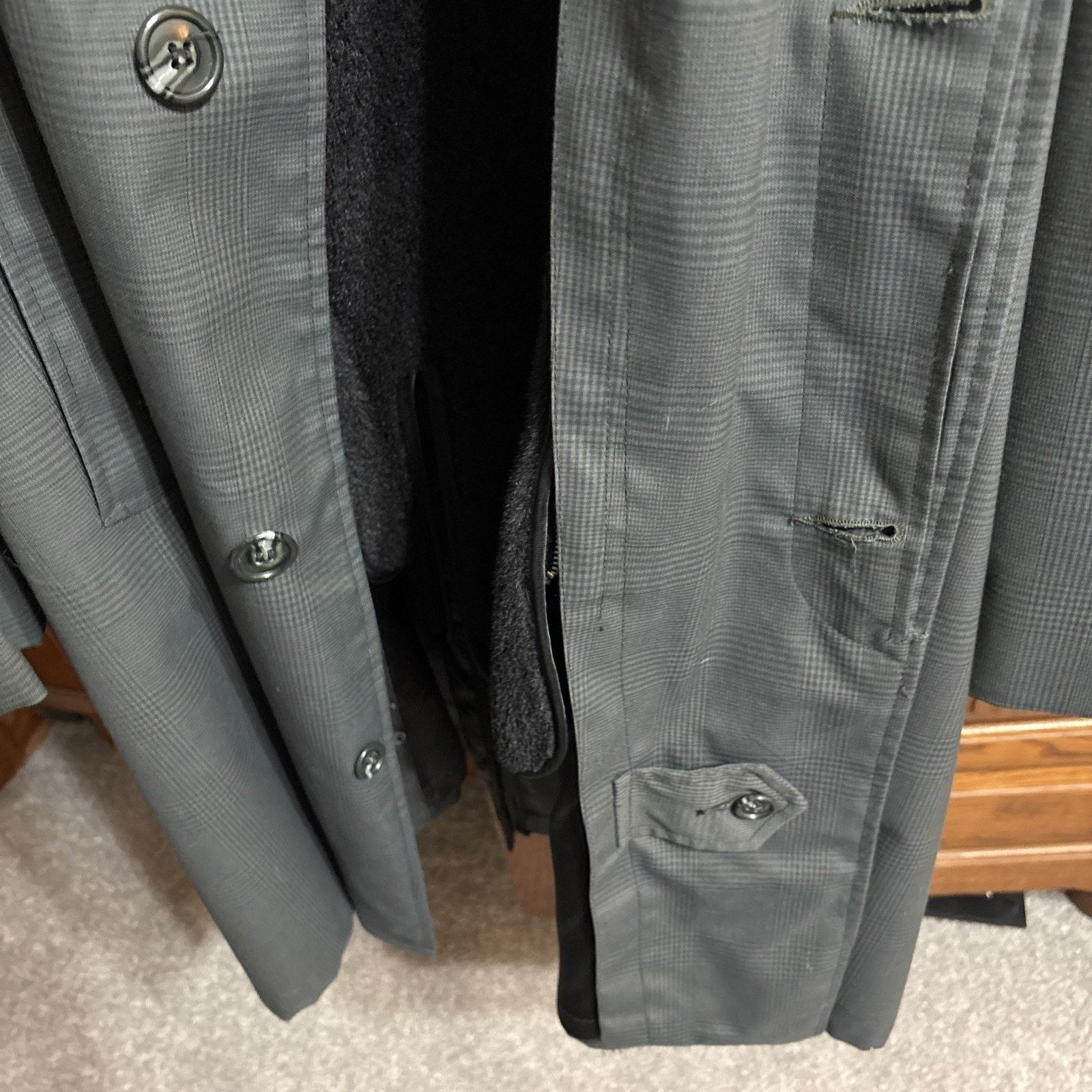 Other Vtg Brigadier Curlee 42R Blue Black Overcoat Alpaca Liner Size US XL / EU 56 / 4 - 4 Thumbnail