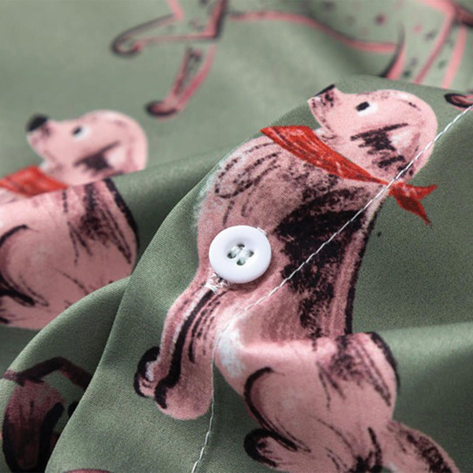 Vintage Dog Print Short Sleeve Shirt Size US L / EU 52-54 / 3 - 7 Thumbnail