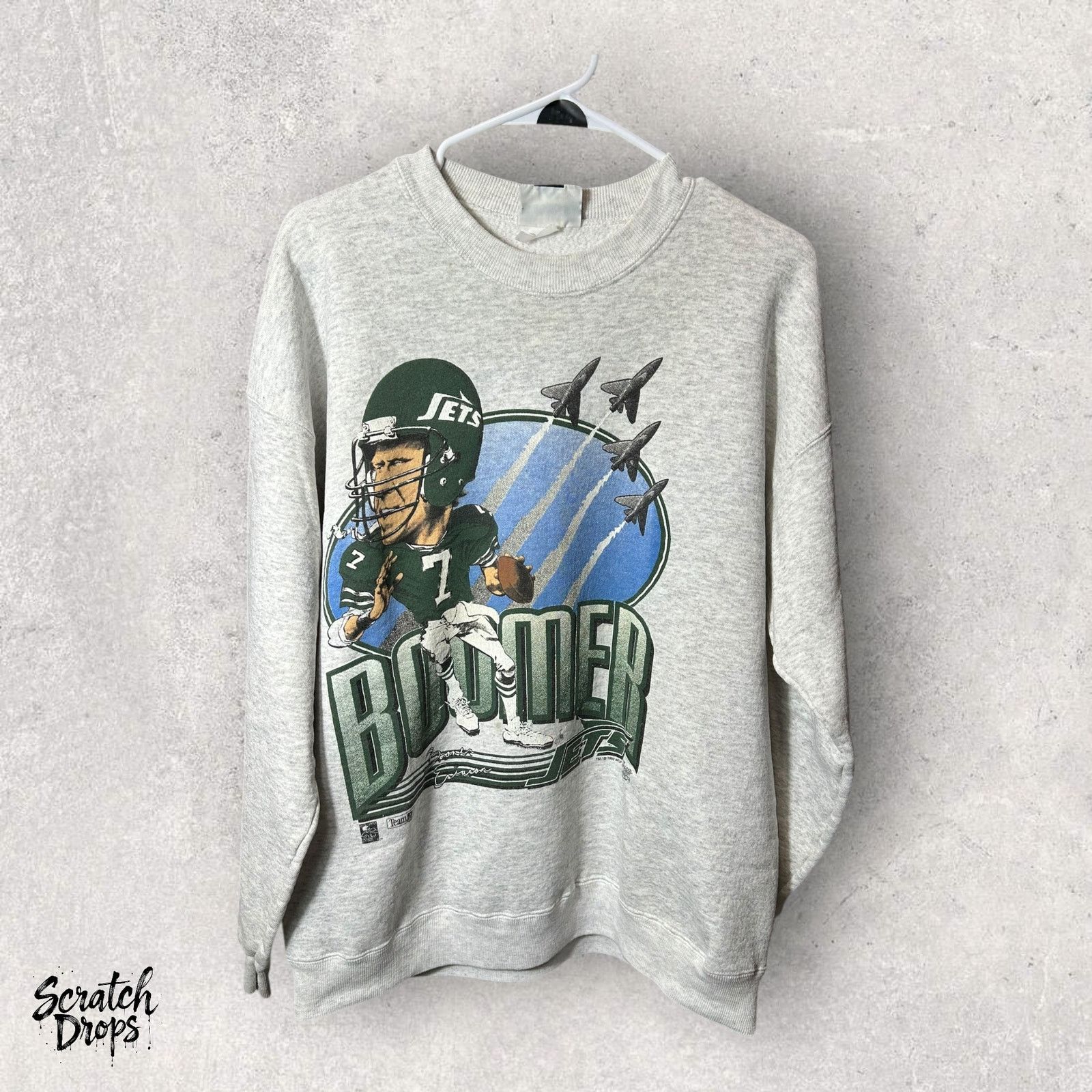 Lee Vintage Deadstock 1993 Big Head Boomer Jet Sweatshirt NFL XL Size US XL / EU 56 / 4 - 1 Thumbnail