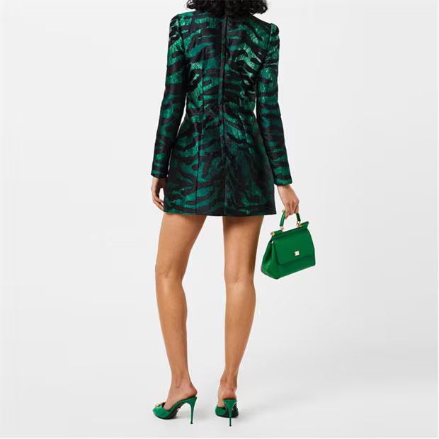 Dolce & Gabbana o1g2r1mq1024 Mini Dresses in Green & Nero Size S / US 4 / IT 40 - 2 Thumbnail