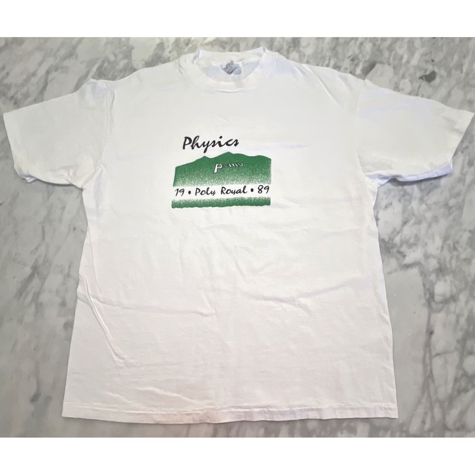 Hanes VINTAGE 1989 Cal Poly San Luis Obispo Shirt XL Poly Royal Graphic Single Stitch Hanes White Cotton Short Sleeve Unisex 1980s Sportswear Size US XL / EU 56 / 4 - 3 Thumbnail