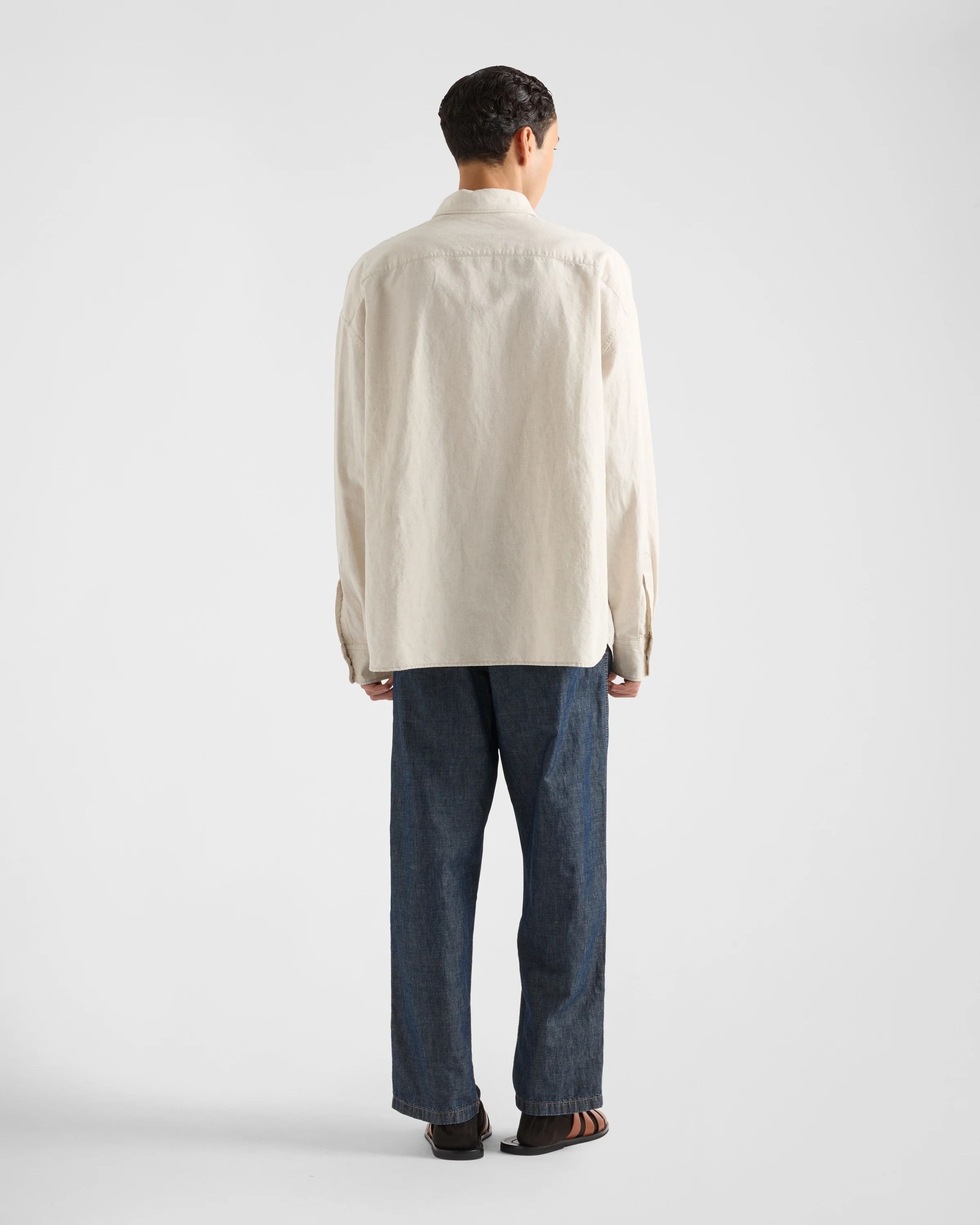 Prada o1w1db10426 Chambray Shirt in Natural Size US M / EU 48-50 / 2 - 5 Thumbnail
