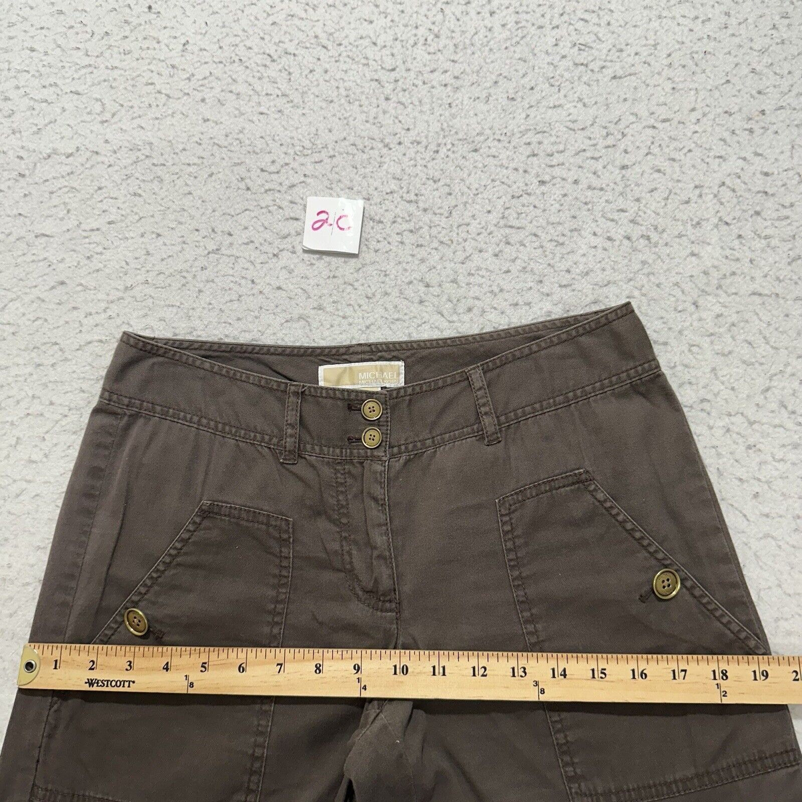 Michael Kors Michael Kors 4 Capri Flat Front Pants Brown Straight Leg Size 27" / US 4 / IT 40 - 10 Thumbnail