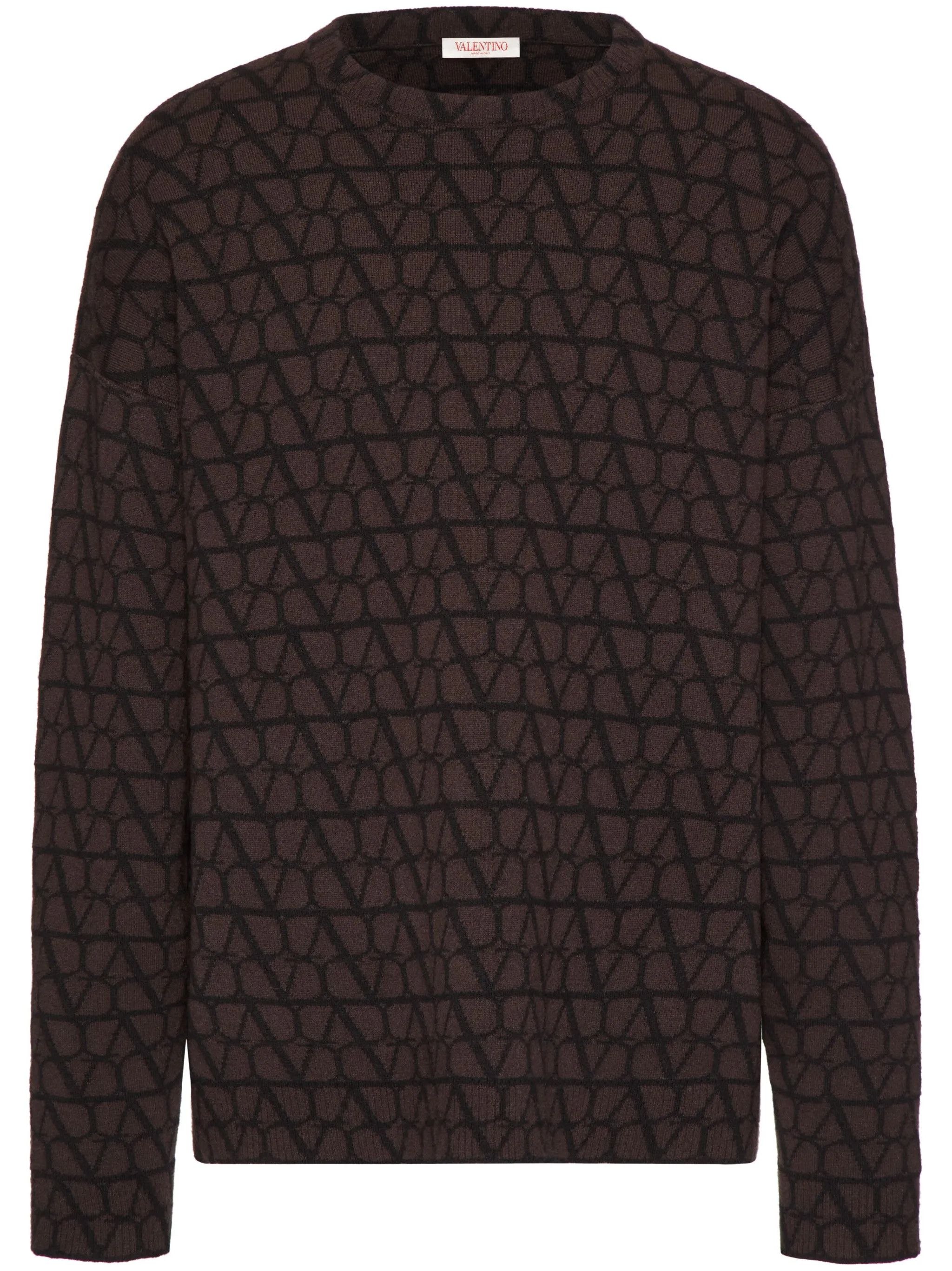 Valentino o1y0525 Crewneck Sweater in Dark Brown Size US S / EU 44-46 / 1 - 1 Thumbnail