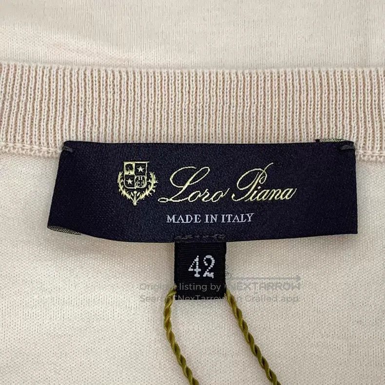 Loro Piana Loro Piana Pale Yellow Logo Embroidered Cotton Crew Neck S Size S / US 4 / IT 40 - 6 Thumbnail
