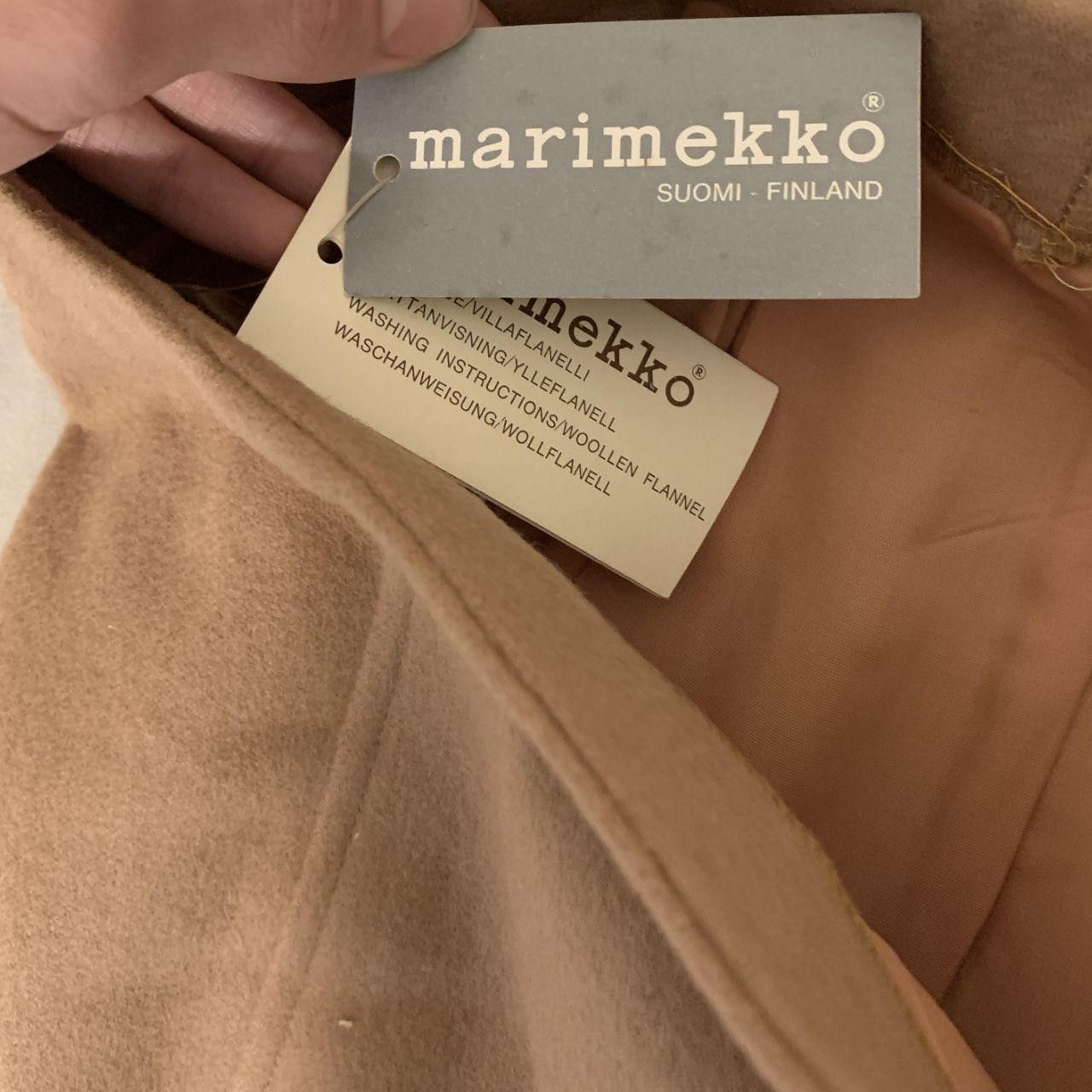 Marimekko 70s Marimekko Design Research Tan Wool Felt Pleat Skirt Size 27" / US 4 / IT 40 - 2 Thumbnail