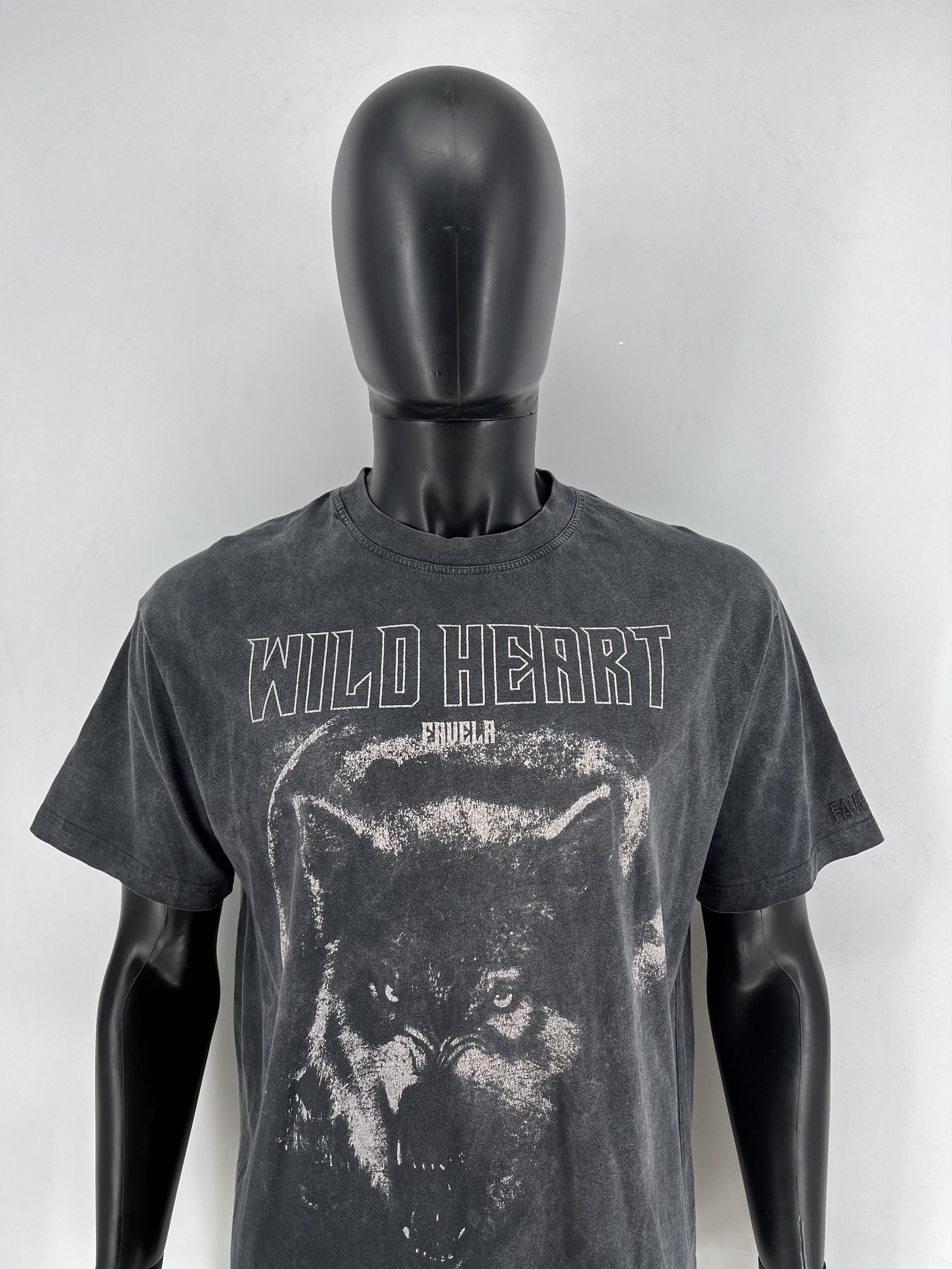 FAVELA FAVELA Vintage Wolf Tee “Wild Heart” Washed Black S Size US S / EU 44-46 / 1 - 1 Thumbnail