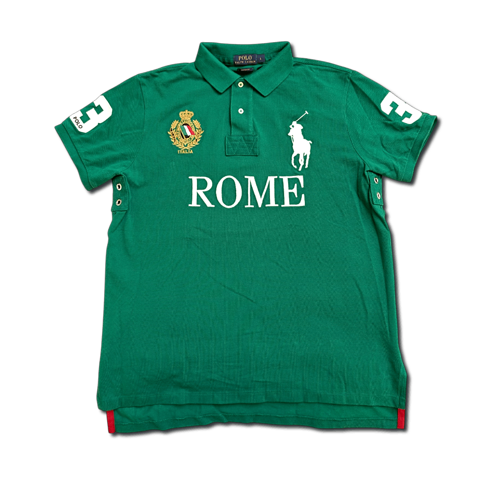 Pre-owned Polo Ralph Lauren Vintage Y2k Chief Keef Ralph Laurent Rome Green Polo L (size Large)