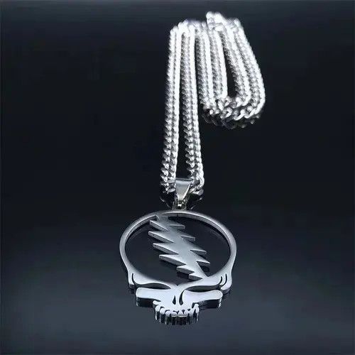 Other Deadhead Steal Face Chain Chrome Grateful Dead Necklace Size ONE SIZE - 3 Thumbnail