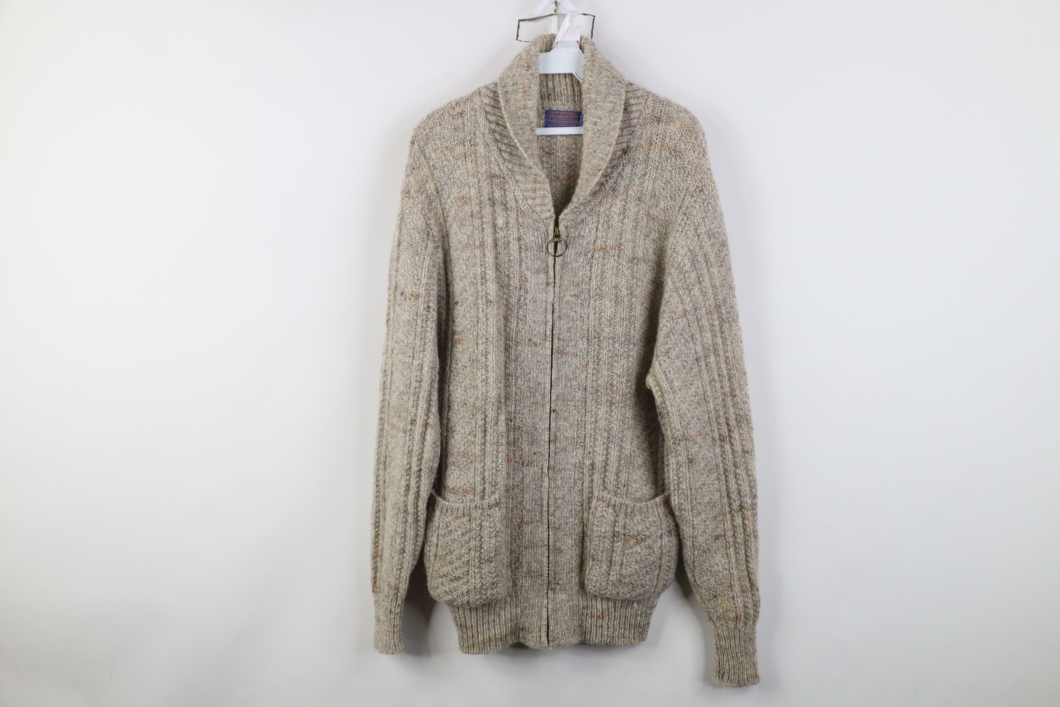 Pendleton Vintage 70s Pendleton Wool Knit Shawl Cardigan Sweater Size US L / EU 52-54 / 3 - 1 Thumbnail