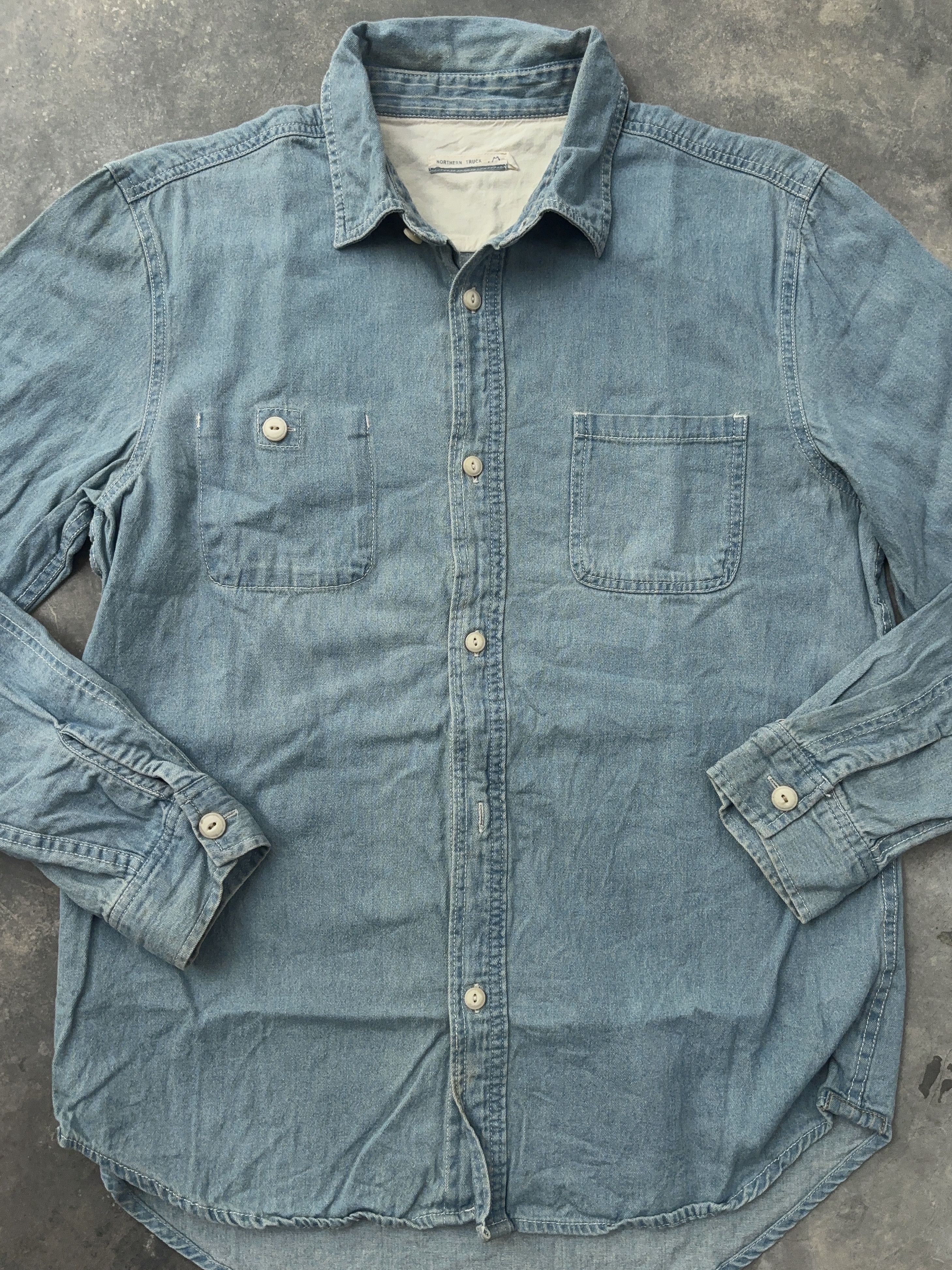 Other Northern Truck American Denim Vintage Blue Button Up Shirt Size US M / EU 48-50 / 2 - 3 Thumbnail