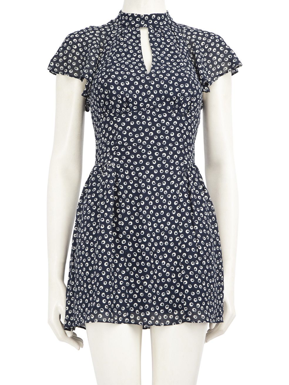 Reformation Wrap Dress Beige Hearts Blue store Navy Size Medium