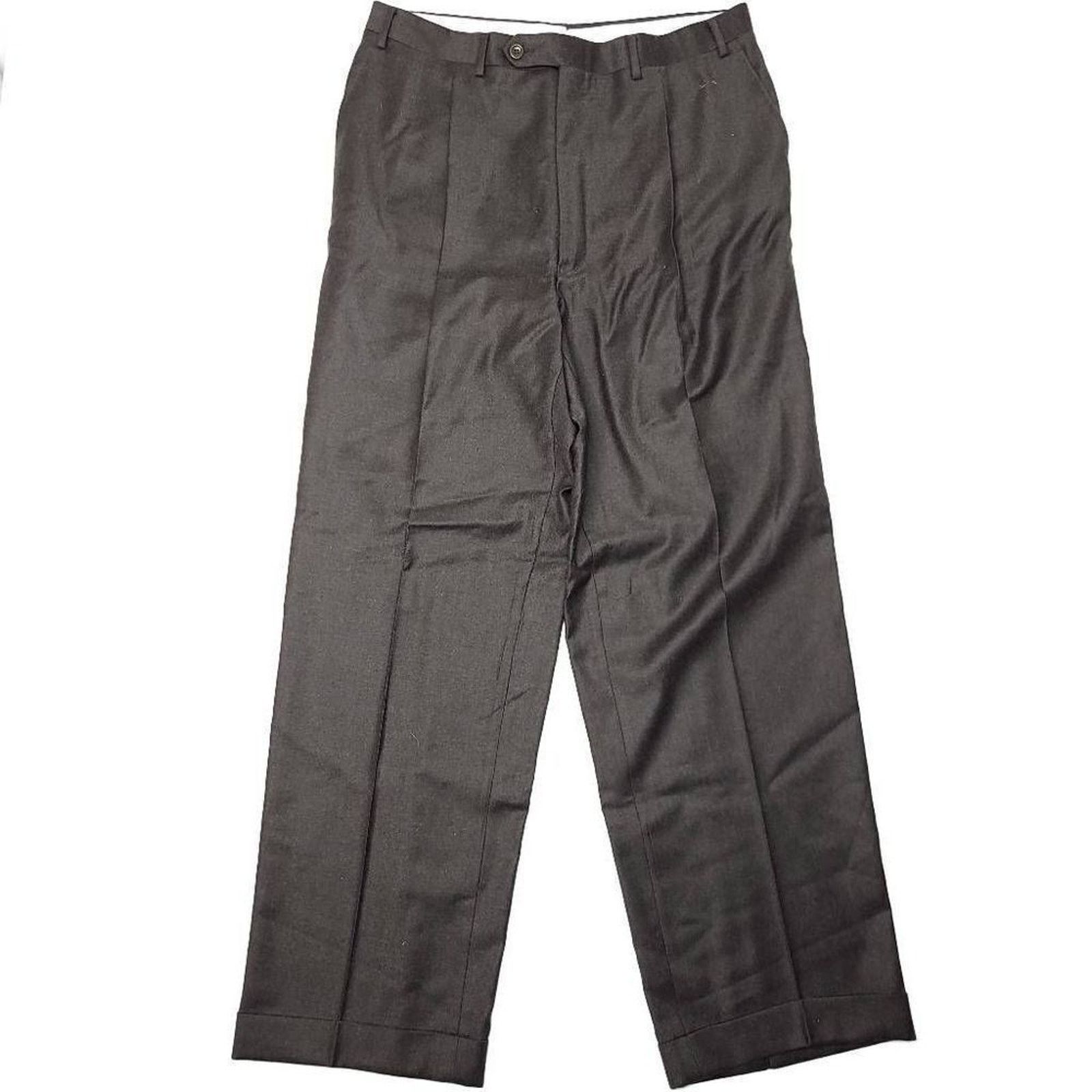 Canali Canali Wool Dress Pants Mens 33x31 Tallia Super 120 Brown Size US 33 - 1 Thumbnail