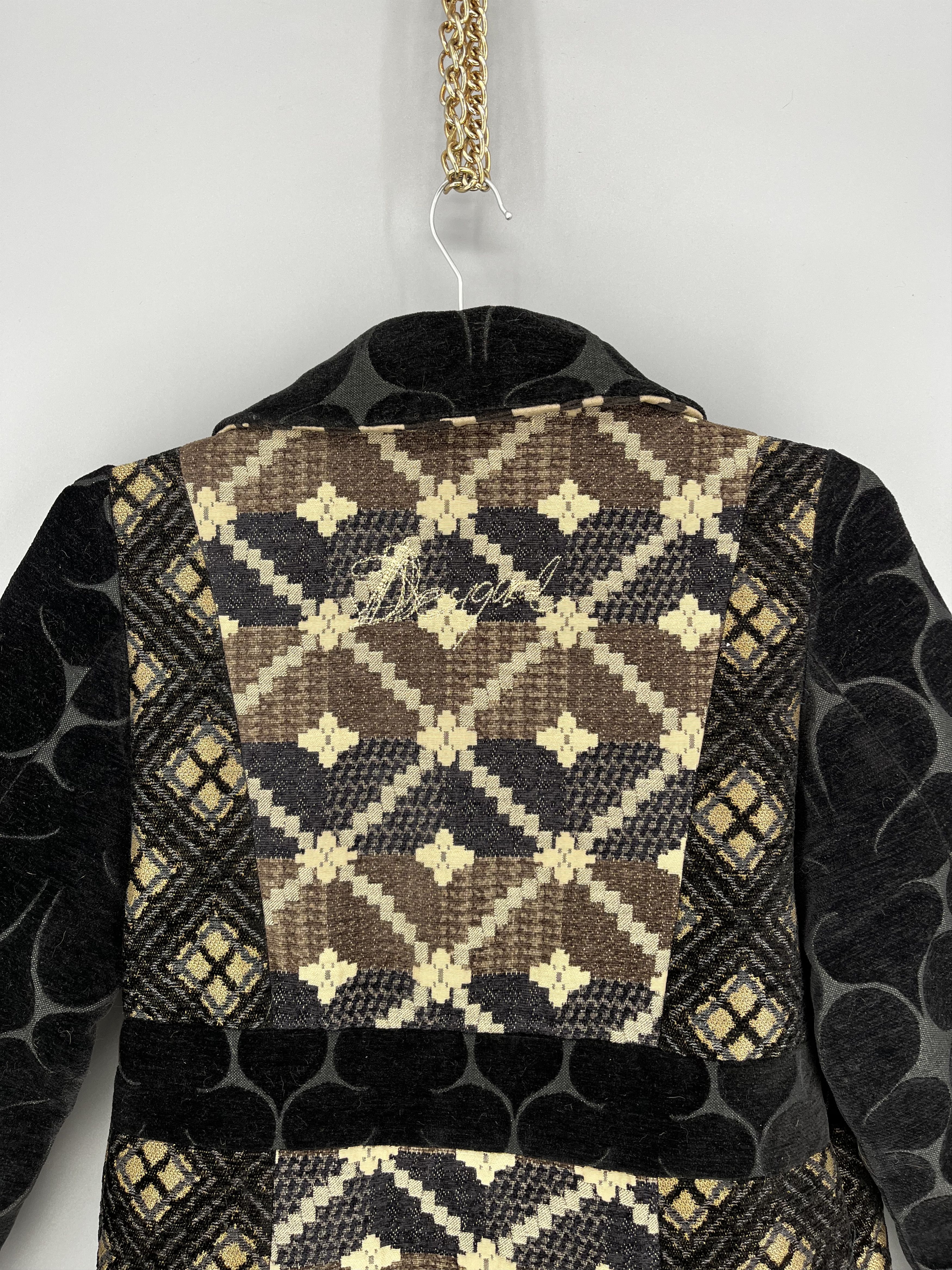 Desigual Desigual Womens Black Beige Embroidered Coat Jacket Pockets Size M / US 6-8 / IT 42-44 - 9 Thumbnail