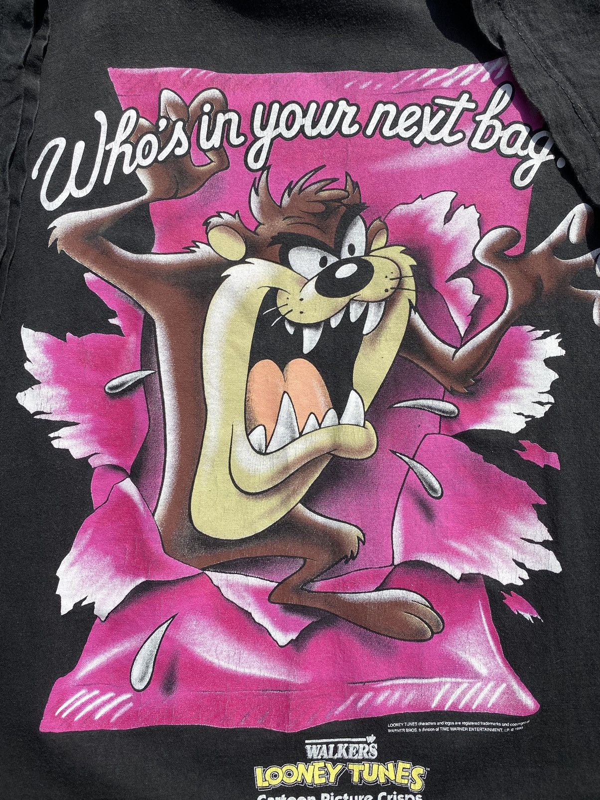 Anime × Vintage Vintage 1993 LOONEY TUNES Space Jam Taz Faded Tee Size US XL / EU 56 / 4 - 5 Thumbnail