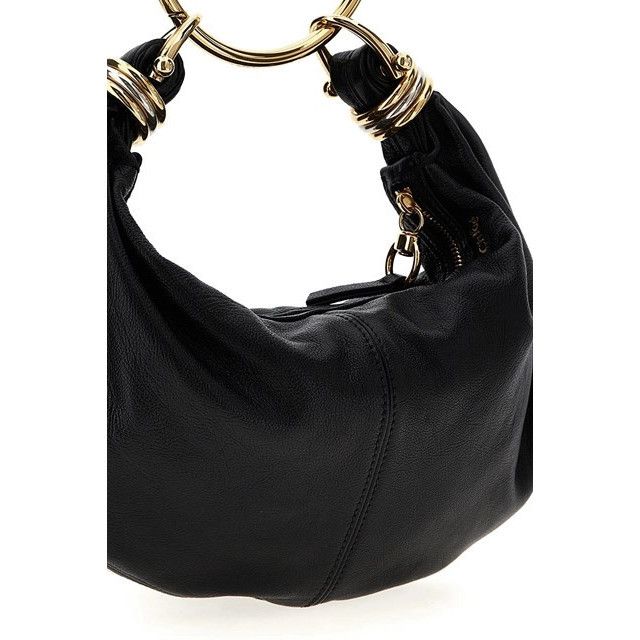 Chloe Chloe Small Bracelet Hobo Black Shiny Grained Leather Small Size ONE SIZE - 3 Thumbnail