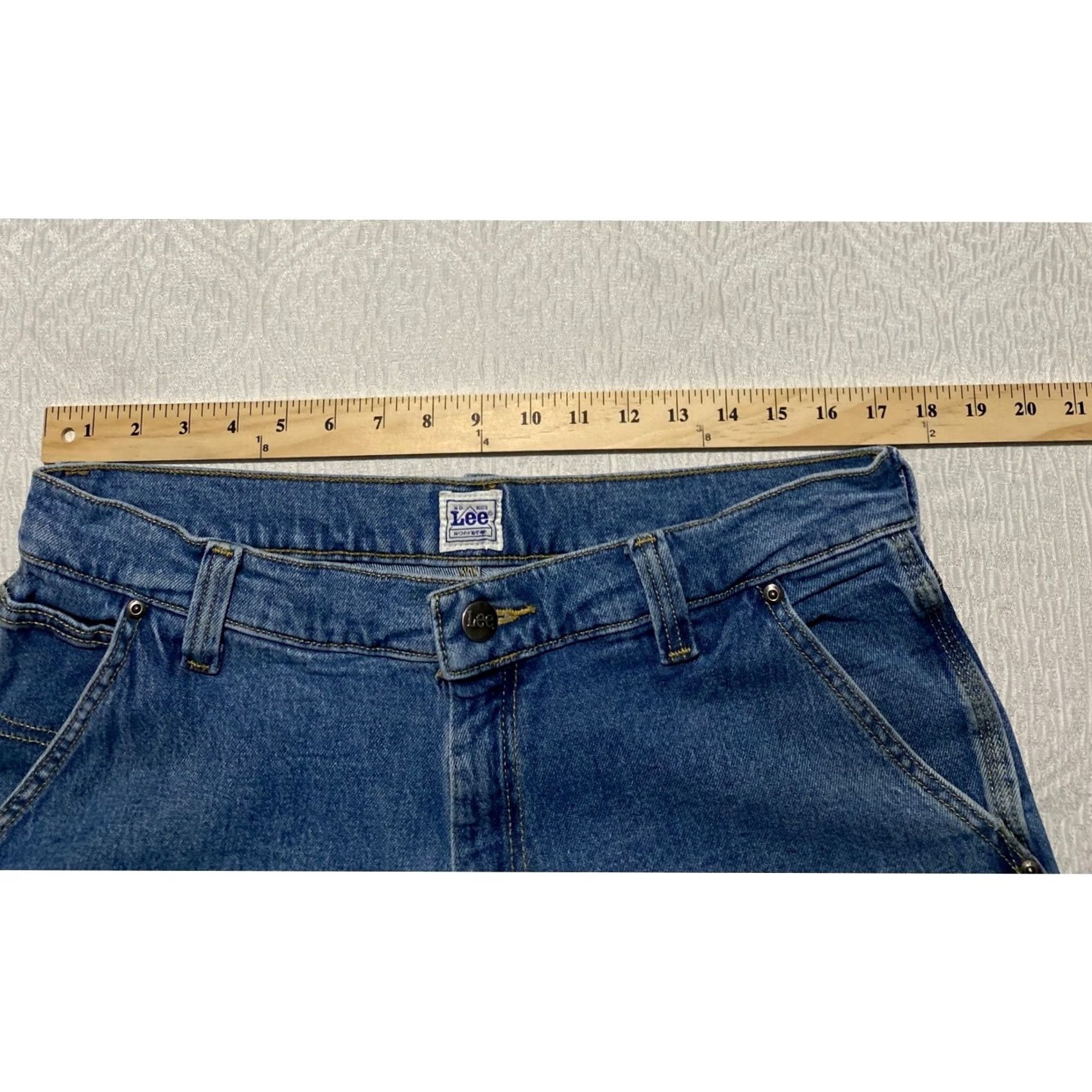 Lee Lee Workwear Carpenter Jeans Blue Denim Straight Leg 34x30 Mens Regular Stretch Pockets Boots Hammer Loop 90s Style Modern Denim Comfort Size US 34 / EU 50 - 5 Thumbnail