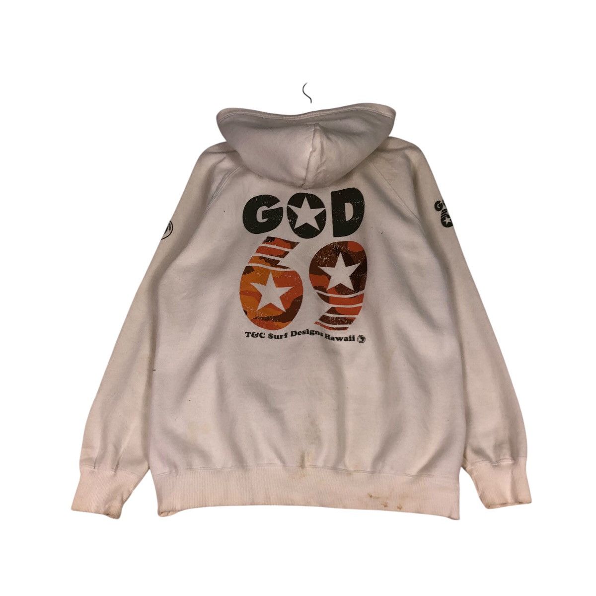 Japanese Brand T&C Surf Designs “GOD 69” Camo Star Graphic Rare Hawaii Era Size US L / EU 52-54 / 3 - 11 Thumbnail