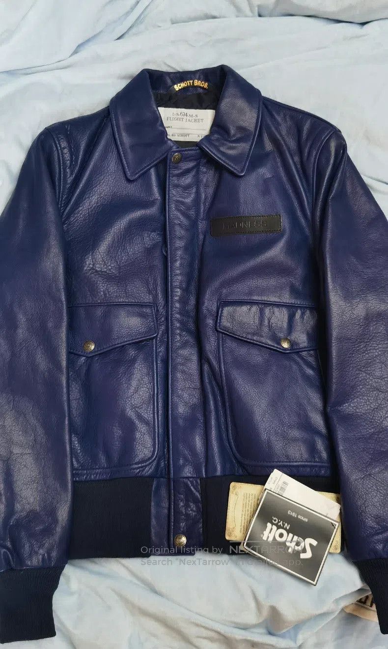 Schott Schott Co-branded indigo dyed leather coat Size US M / EU 48-50 / 2 - 1 Thumbnail