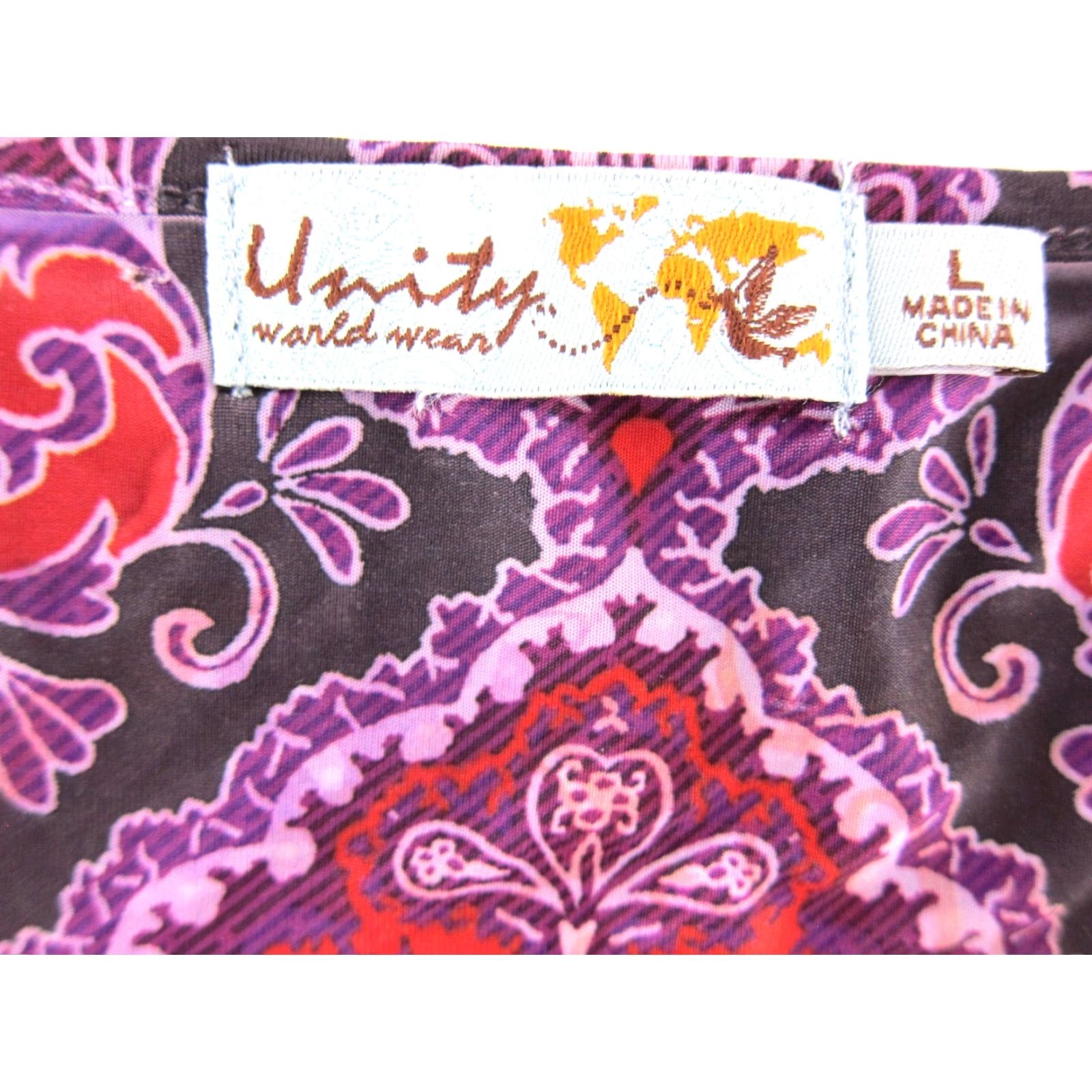 Vintage Unity World Wear Dress Large Tank Sun Purple Floral Stretch Y2K Paisley Sun Dress Large Size L / US 10 / IT 46 - 3 Thumbnail