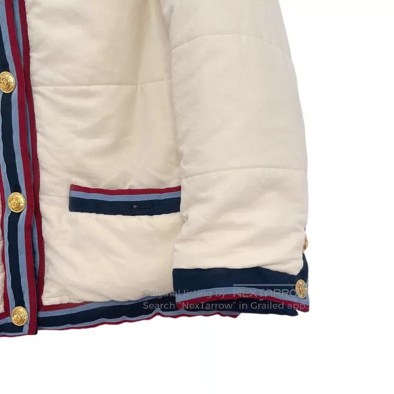 Gucci Gucci Beige contrast colour striped lock edge gold button Size S / US 4 / IT 40 - 4 Thumbnail