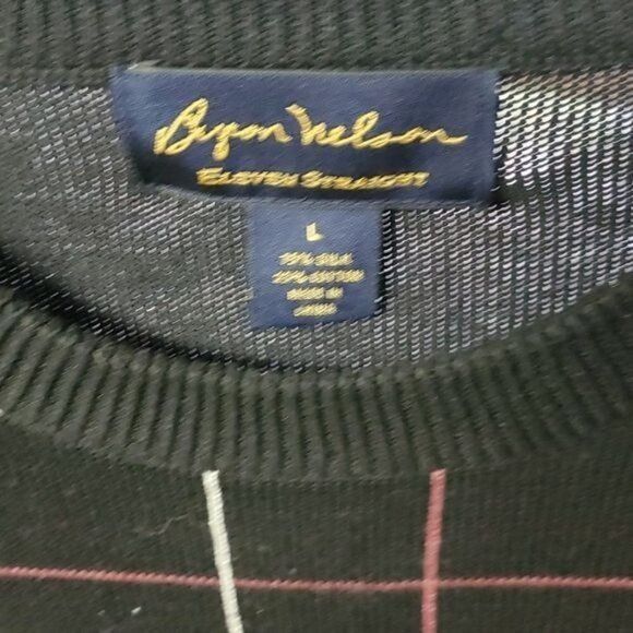 Vintage Byron Nelson Crewneck 79% Silk Aysymetrical Design Embroider Size US L / EU 52-54 / 3 - 4 Thumbnail