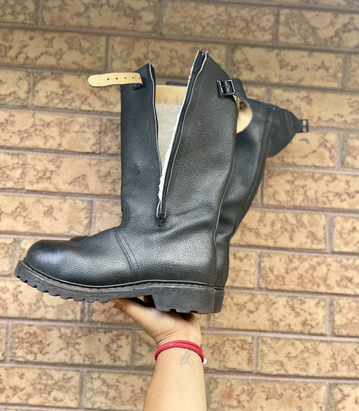 Vintage Ww2 Leather Military Combat Boots W/Lining Size US 10 / EU 43 - 8 Thumbnail