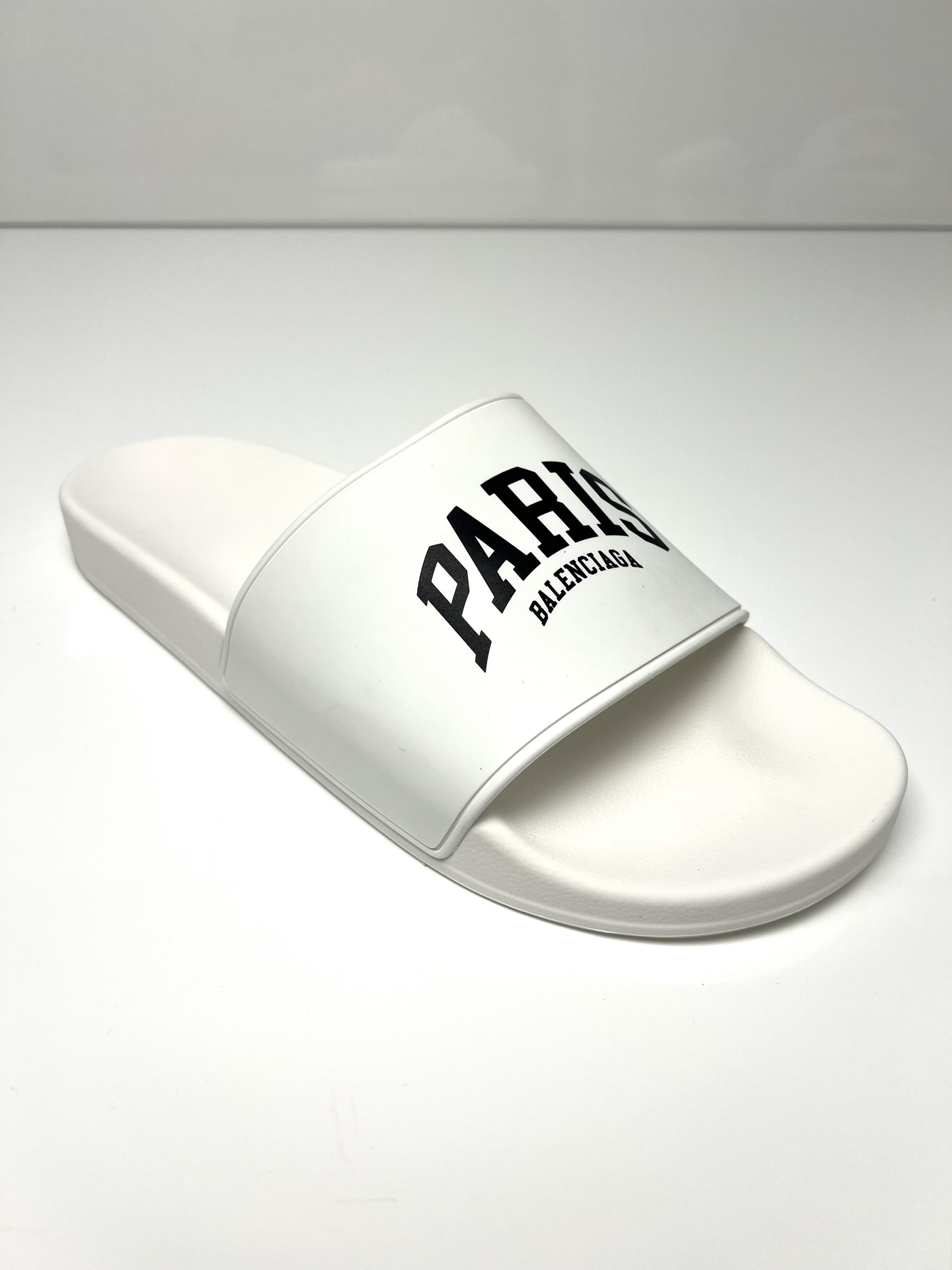 Balenciaga NEW, BALENCIAGA W/ LOGO DESIGN MENS RUBBER SLIDES Size US 12 / EU 45 - 4 Thumbnail