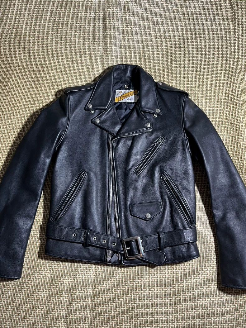 Schott Schott 118 cable-stayed leather jacket Size US S / EU 44-46 / 1 - 1 Thumbnail