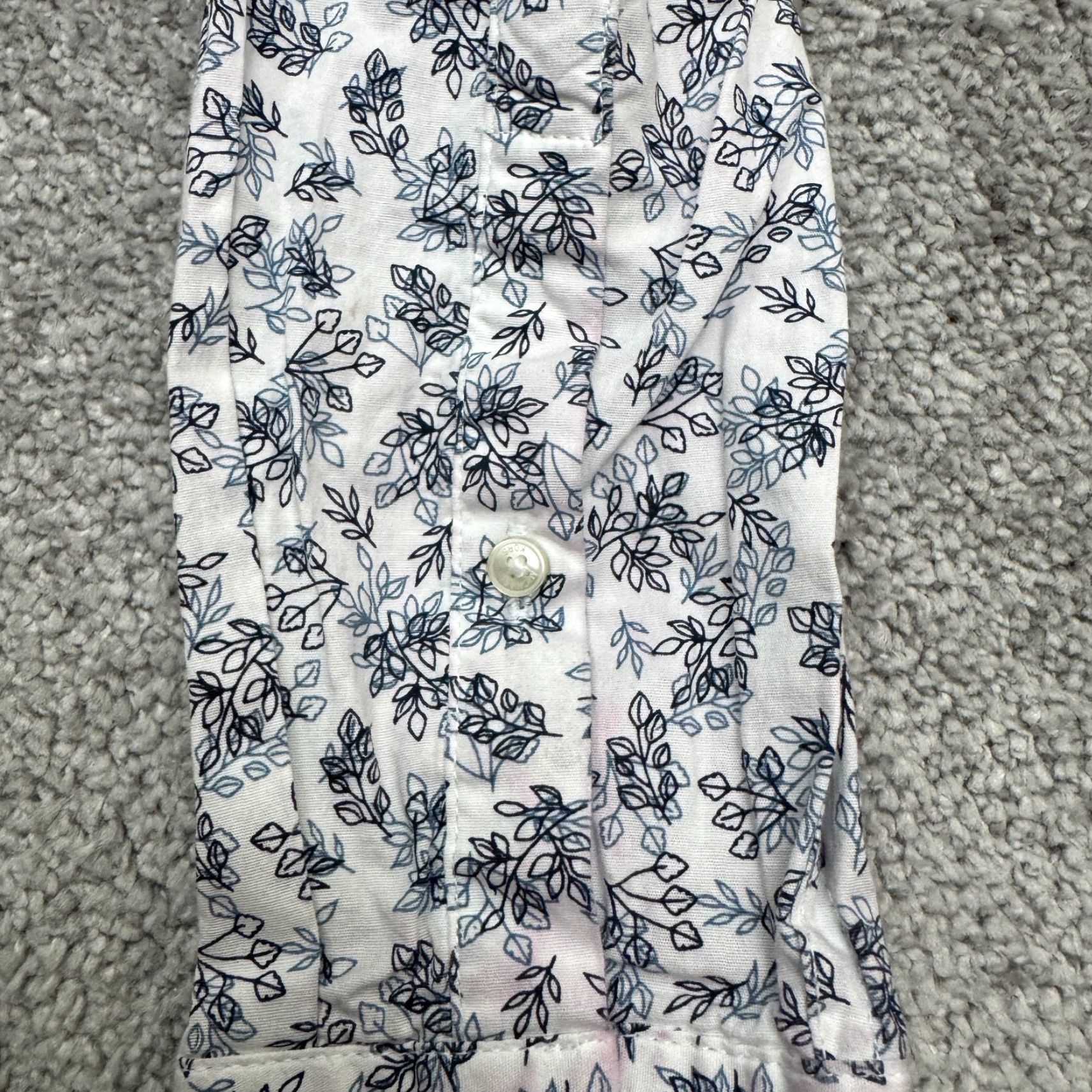 Michael Kors VINTAGE Michael Kors Womens Shirt Button-Up Long Sleeve Floral Cotton Slim Fit Classic Preppy White Blue 2010s Girls Size S / US 4 / IT 40 - 6 Thumbnail