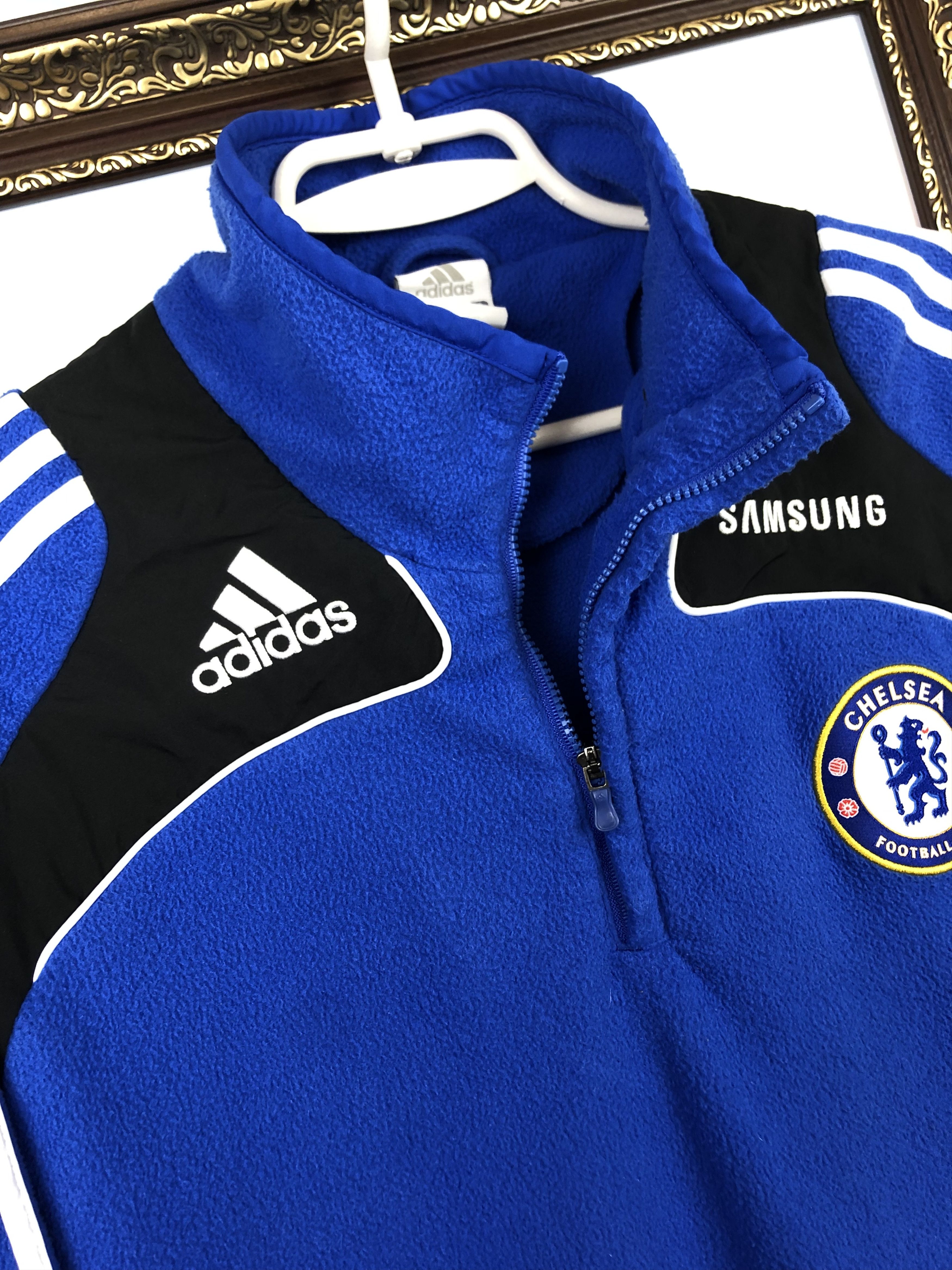 Adidas Vintage Adidas Chelsea Football Fleece Jacket Soccer Track Size US XL / EU 56 / 4 - 3 Thumbnail