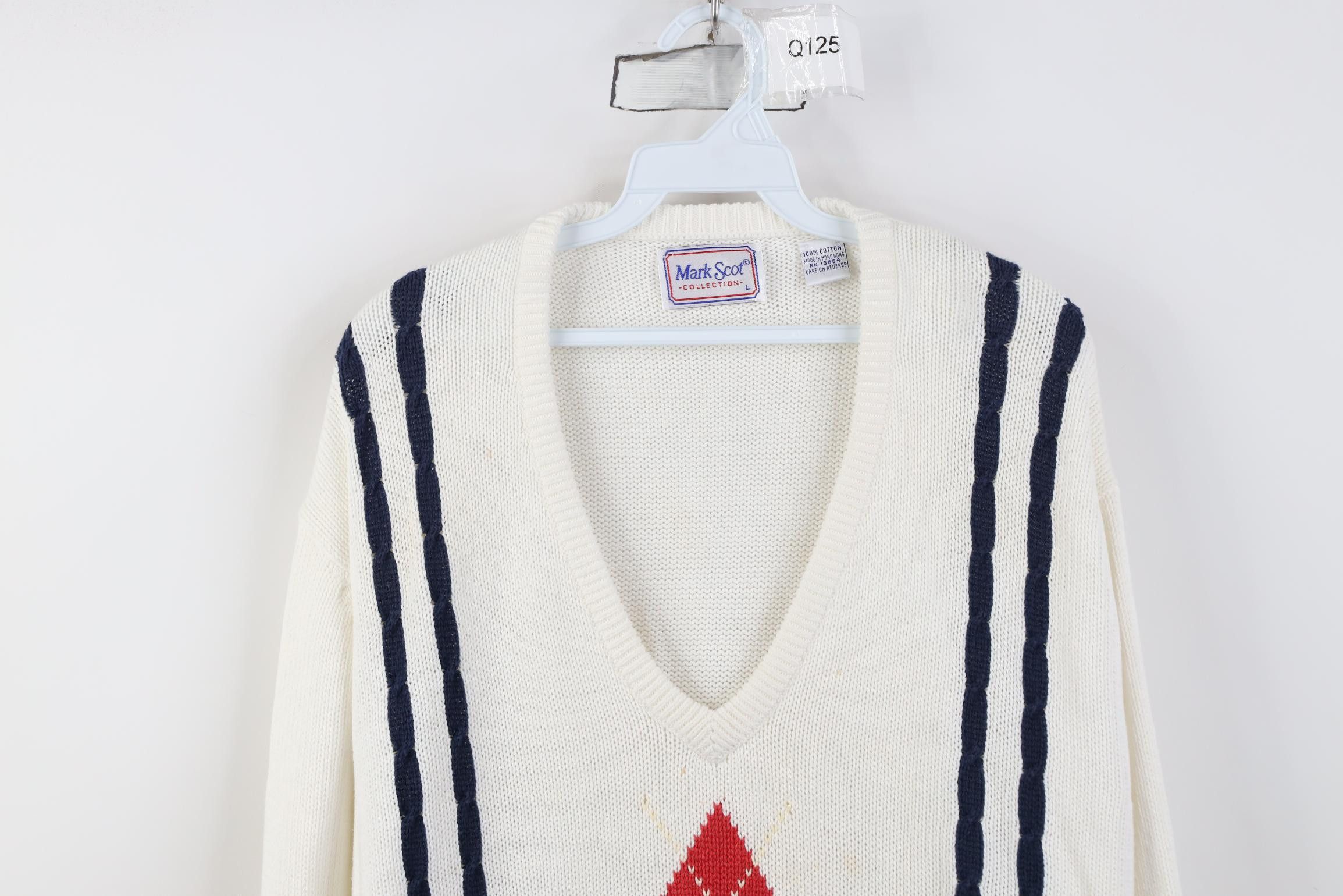 Vintage Vintage 80s 90s Streetwear Cotton Cable Knit Golf Sweater Size US L / EU 52-54 / 3 - 2 Thumbnail