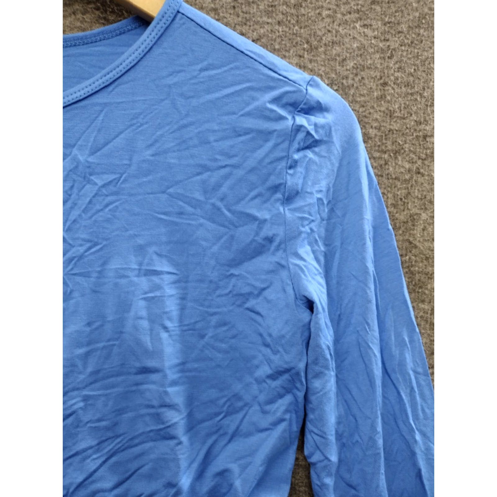 Vintage Unbranded Dazy Women's Basic Long Sleeve Solid Crop Top T-Shirt Blue S - Shirt - Women - Regular - Blue - Cropped - 90s? Size S / US 4 / IT 40 - 7 Thumbnail