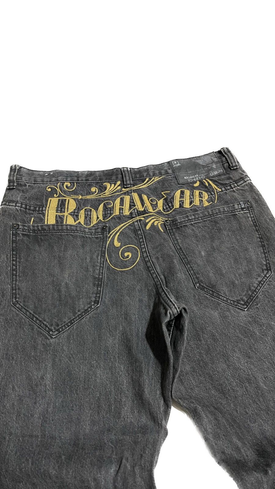 JNCO × Rocawear Vintage Y2K Rocawear Baggy Spellout Jnco Style Jeans Size US 38 / EU 54 - 1 Thumbnail