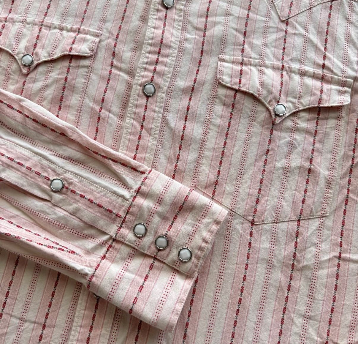 RRL Ralph Lauren RRL Ralph Lauren Double RL Pink Stripe Western Shirt K22 Size US L / EU 52-54 / 3 - 4 Thumbnail