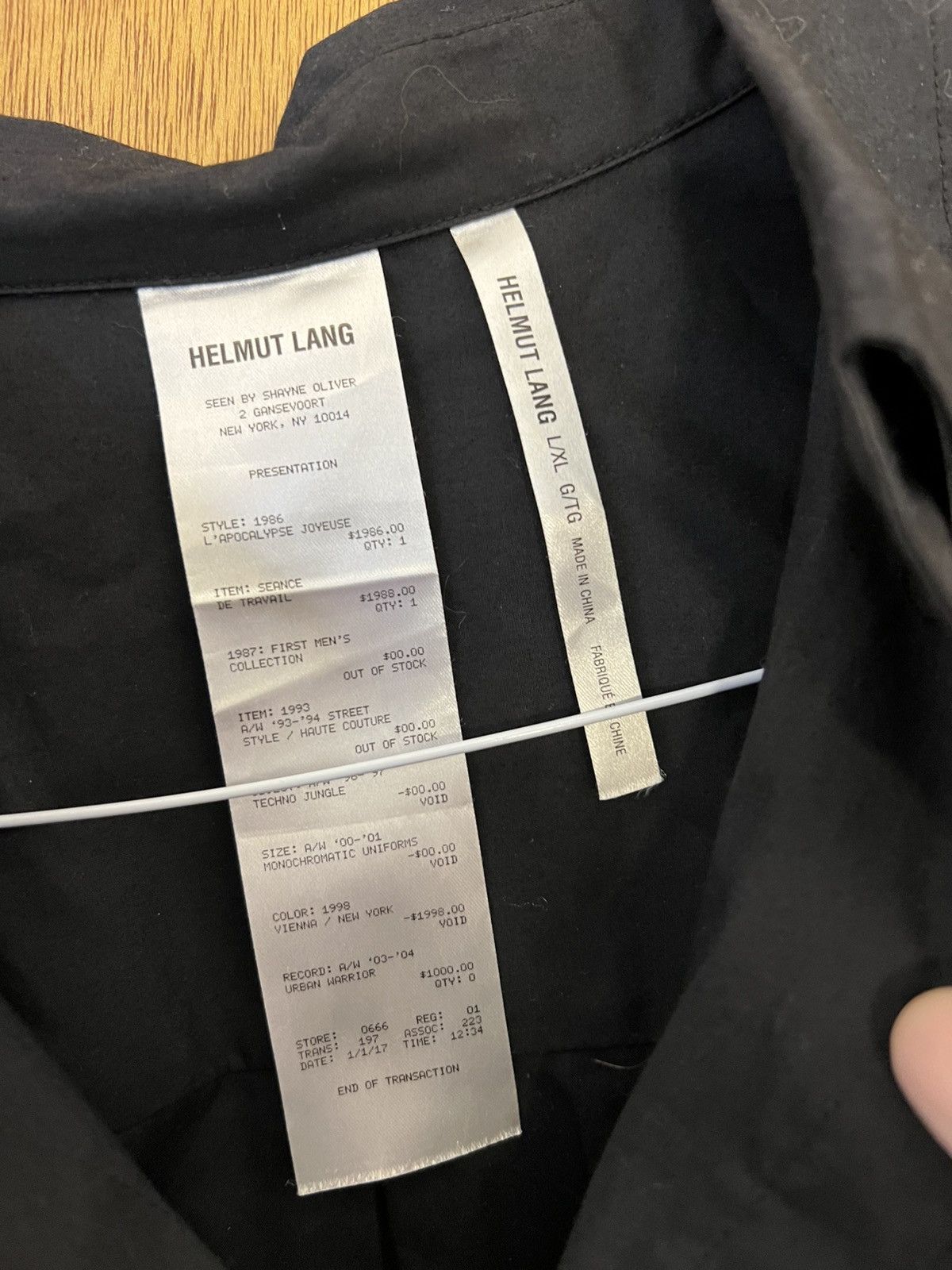 Helmut Lang Helmut Lang Shayne Oliver oversized runway HRI black shirt Size US XL / EU 56 / 4 - 4 Thumbnail