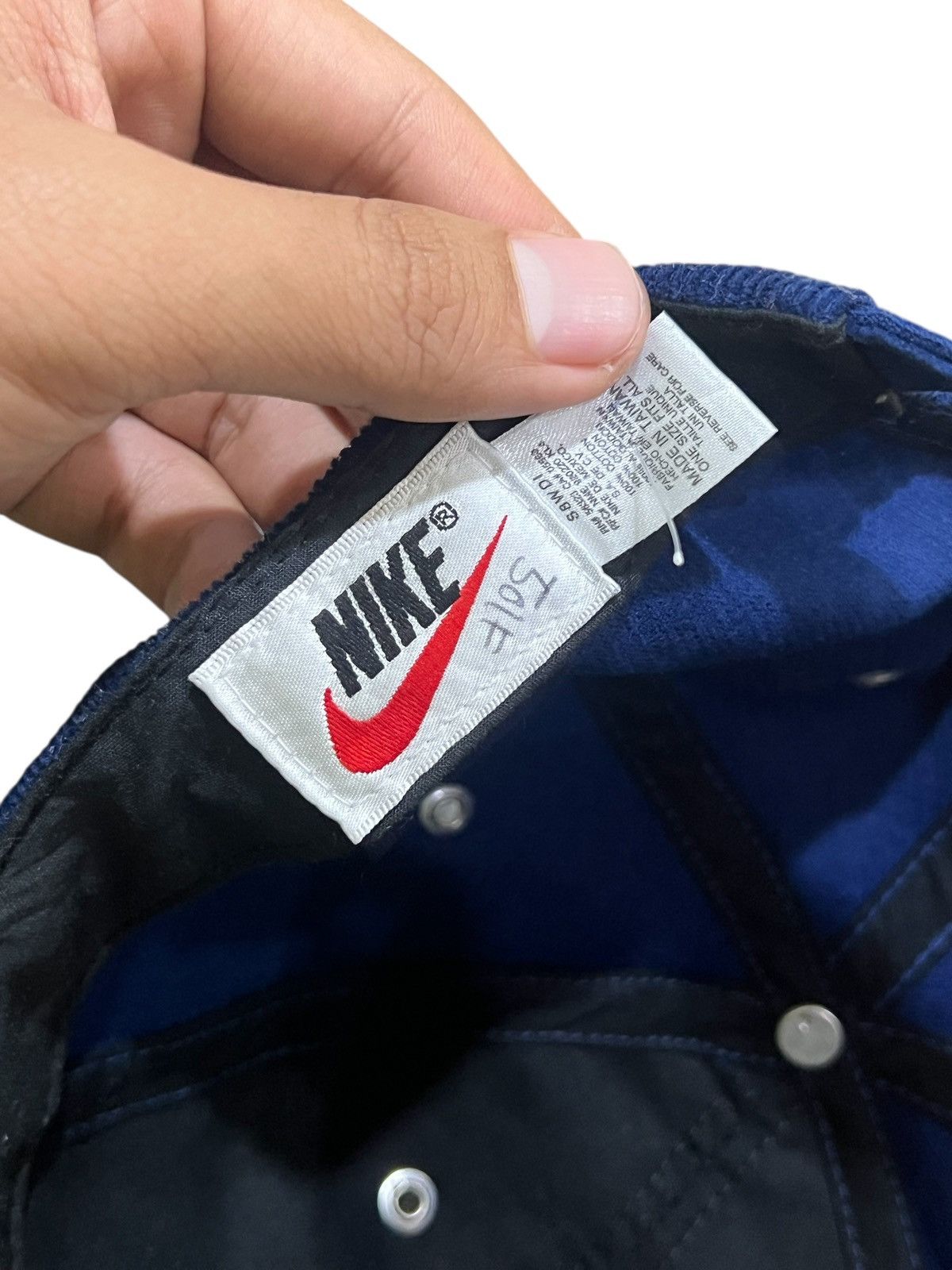 Nike × Vintage Vtg 90's Metal Swoosh Corduroy Cap Size ONE SIZE - 5 Thumbnail
