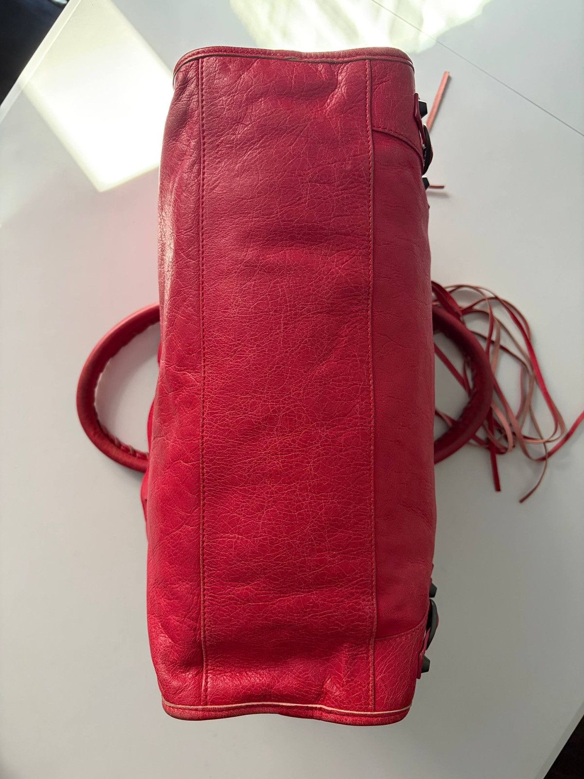 Balenciaga 2012 BALENCIAGA Rose Jaipur Lambskin Leather Motorcycle City Size ONE SIZE - 8 Thumbnail