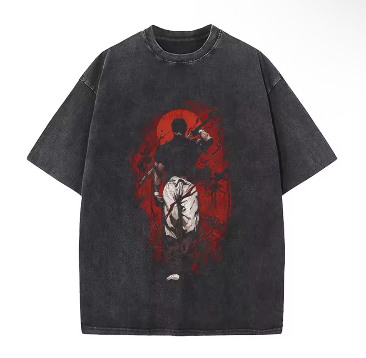 Japanese Brand High Street Sport Gym Fighter Hero Washed Black T-Shirt Size US L / EU 52-54 / 3 - 1 Thumbnail