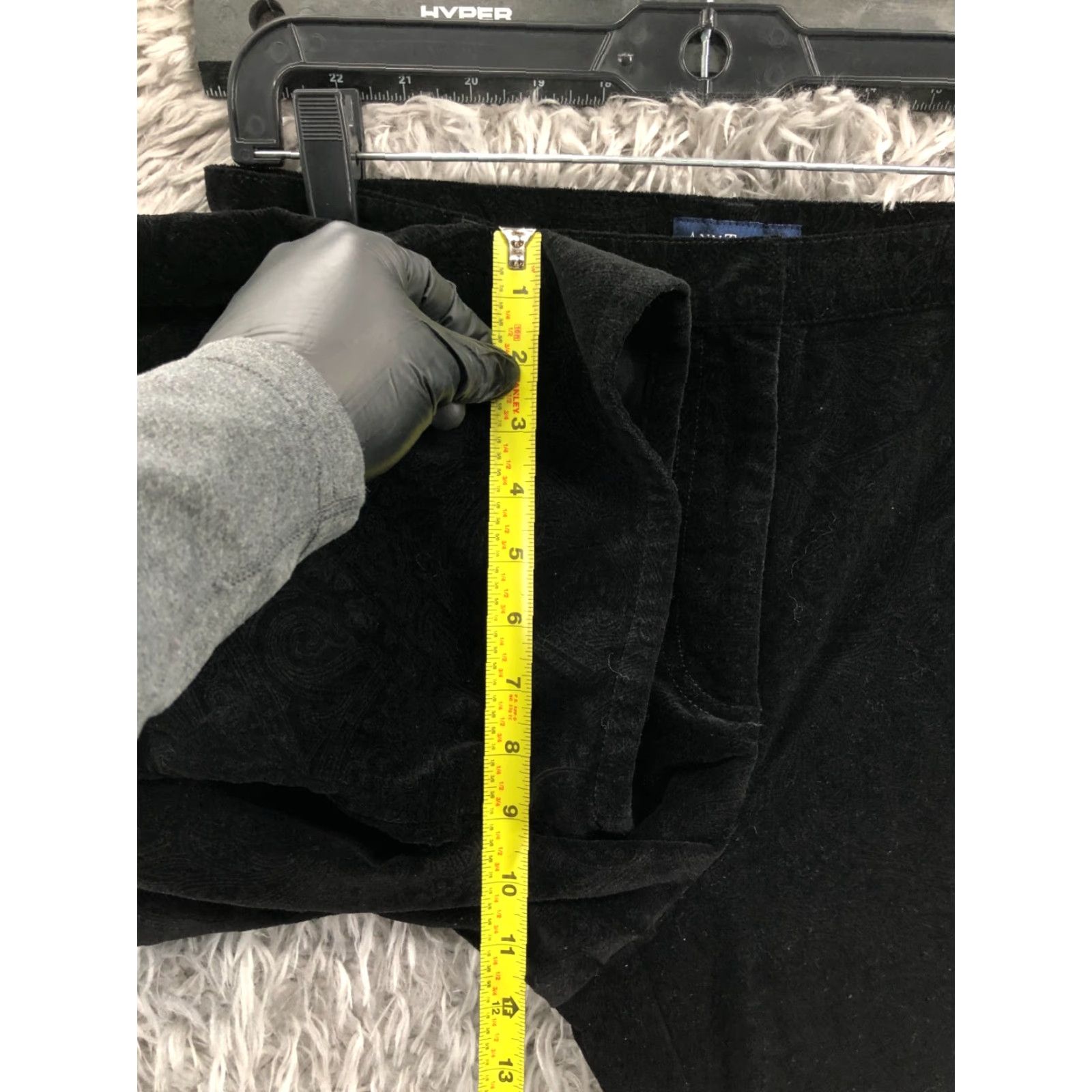 Ann Taylor Ann Taylor Dress Pants Womens 12 Black Paisley Straight Front Hook Eye Mid Rise Regular Inseam 30 Size 34" / US 12 / IT 48 - 5 Thumbnail