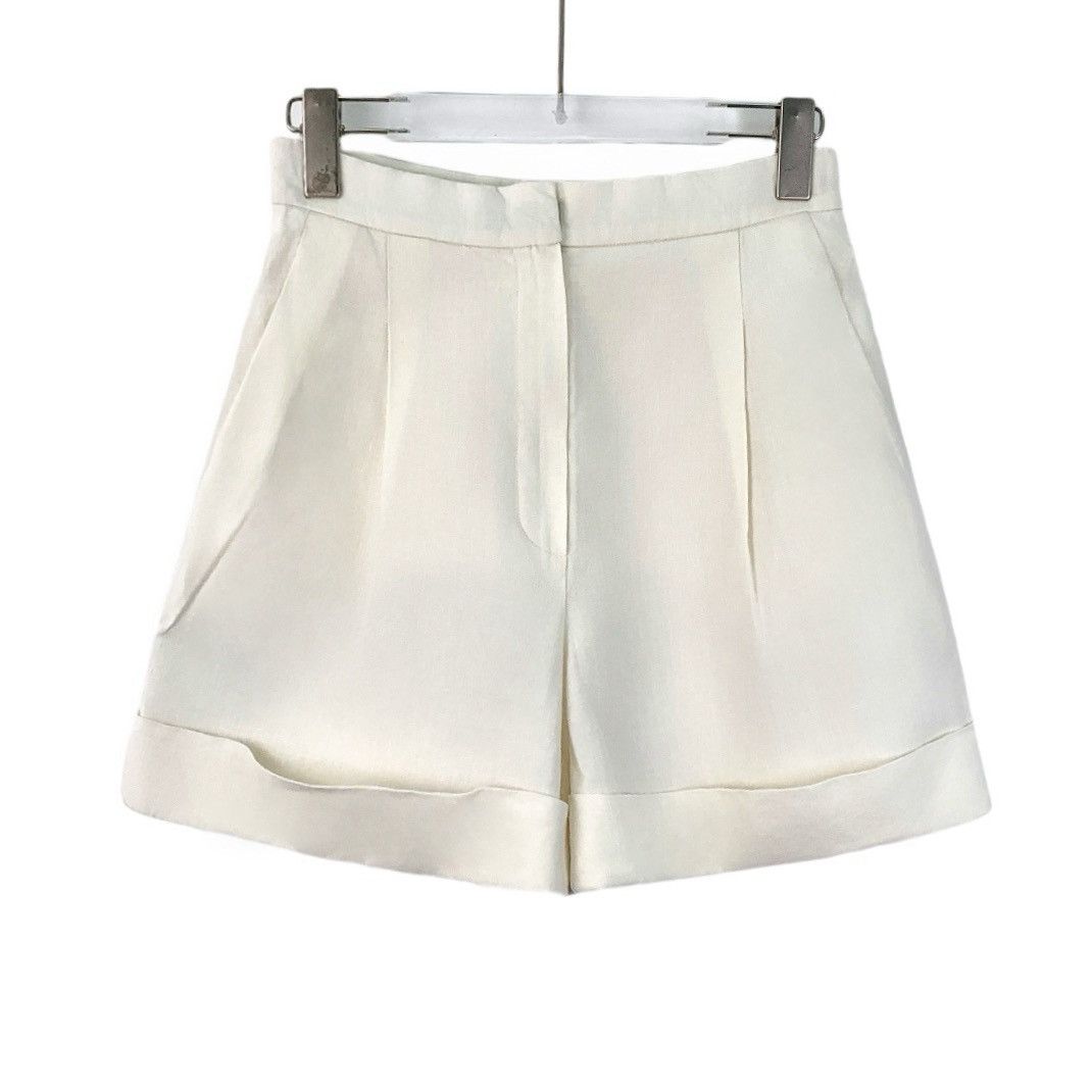 Chanel Chanel Beige Linen Casual Shorts Size 27" / US 4 / IT 40 - 1 Thumbnail