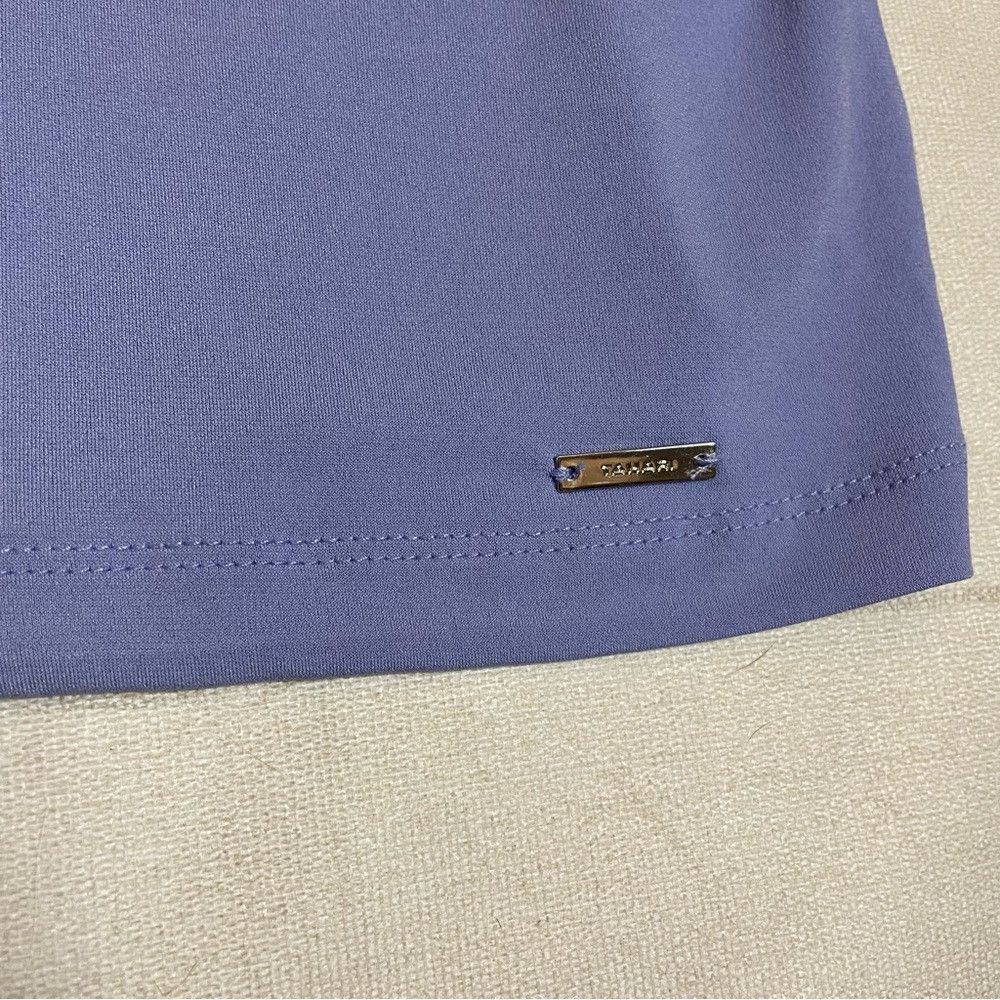 Elie Tahari NWT New Tahari Lilac V-neck Short Sleeve Top Size L Size L / US 10 / IT 46 - 6 Thumbnail