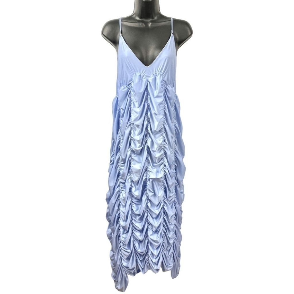 Other Ester Manas Periwinkle One Size Ruched Stretch Midi Dress Size ONE SIZE - 2 Thumbnail