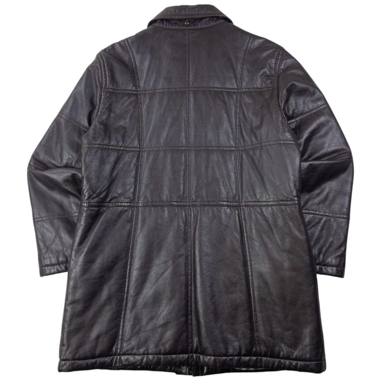 Burberry Vintage 80s Burberry Nova Check Lined Leather Jacket Size XL Size US XL / EU 56 / 4 - 3 Thumbnail