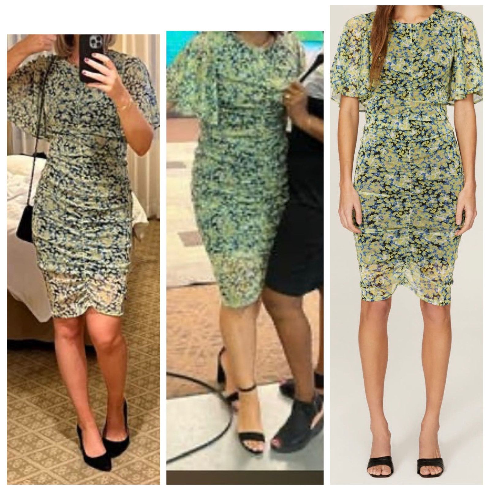 Other Saunders Collective floral mesh ruched midi dress size 10 Size L / US 10 / IT 46 - 11 Thumbnail