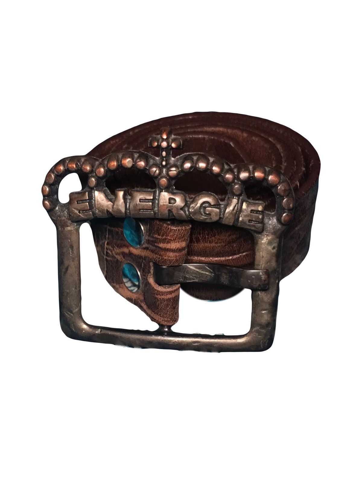 Energie Y2K Vintage Leather Belt Rodeo ENERGIE Size 32 - 2 Thumbnail