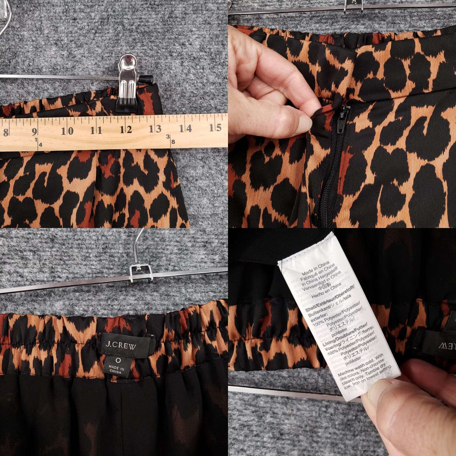 J.Crew J.CREW Pants Women 0 Orange High Rise Wide-Leg Trouser Leopard Print Dress Pants Size 25" / US 0 / IT 36 - 8 Thumbnail