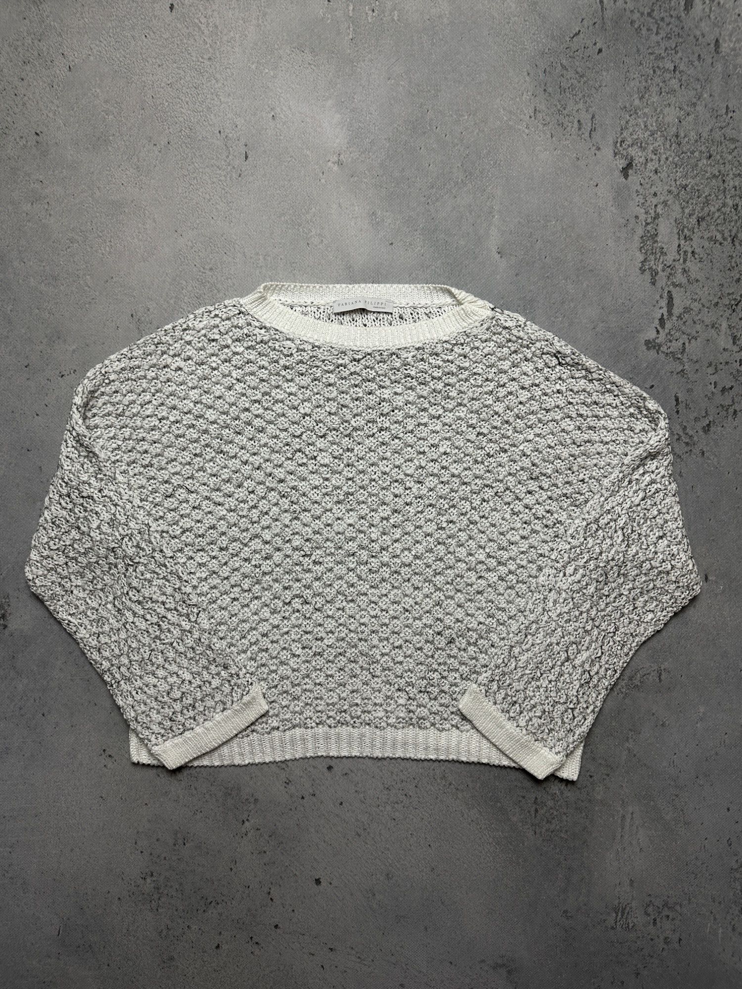 Fabiana Filippi Fabiana Filippi Luxury Ladies Ivory Textured Knit Sweater Size M / US 6-8 / IT 42-44 - 1 Thumbnail