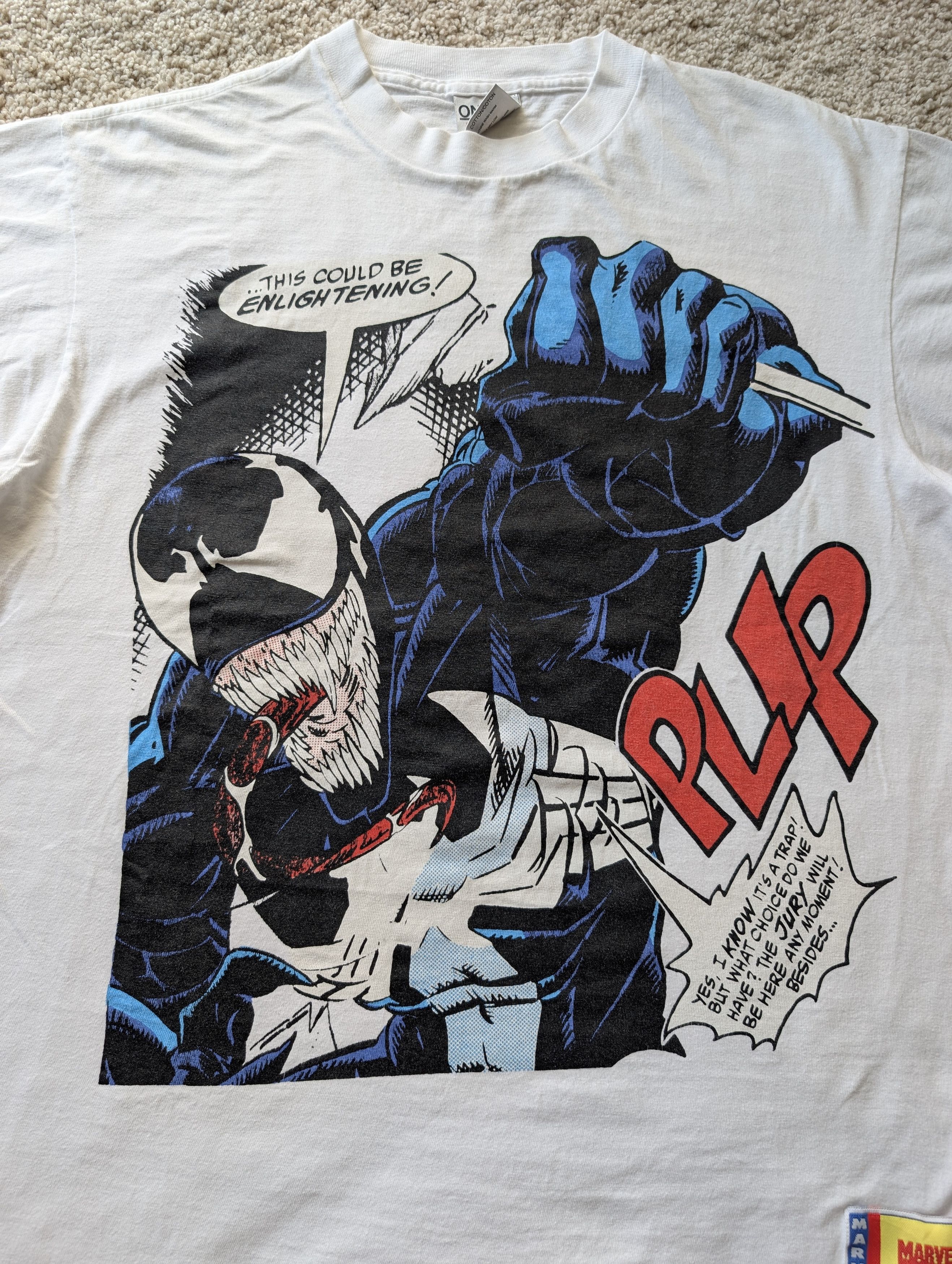 Vintage 1993 Marvel Comics Venom white T-shirt. | Grailed